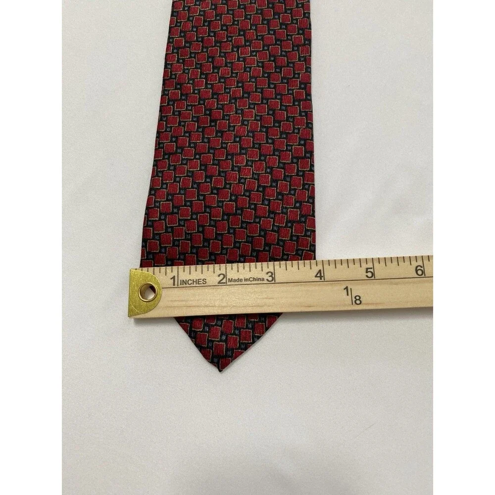 Jimmy V Foundation Silk Tie Red Black Gold Geometric Mosaic Stonehenge